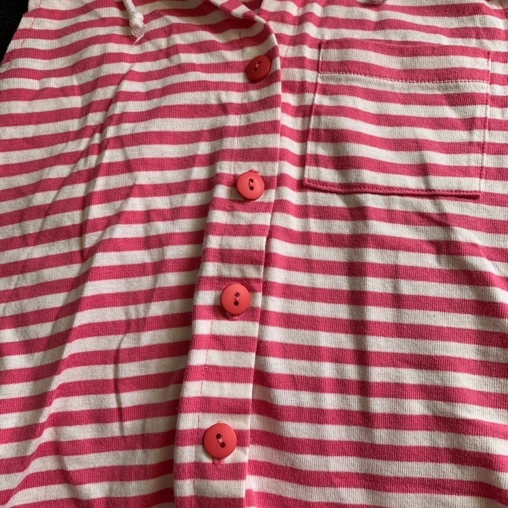 Striped Pink Sleeveless Hoodie for Kids - Picture 2 of 8